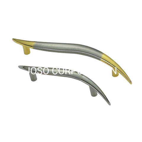 Fashion 64mm 96mm 128mm Zinc Alloy Furniture Handle Double Colour Plated Handle