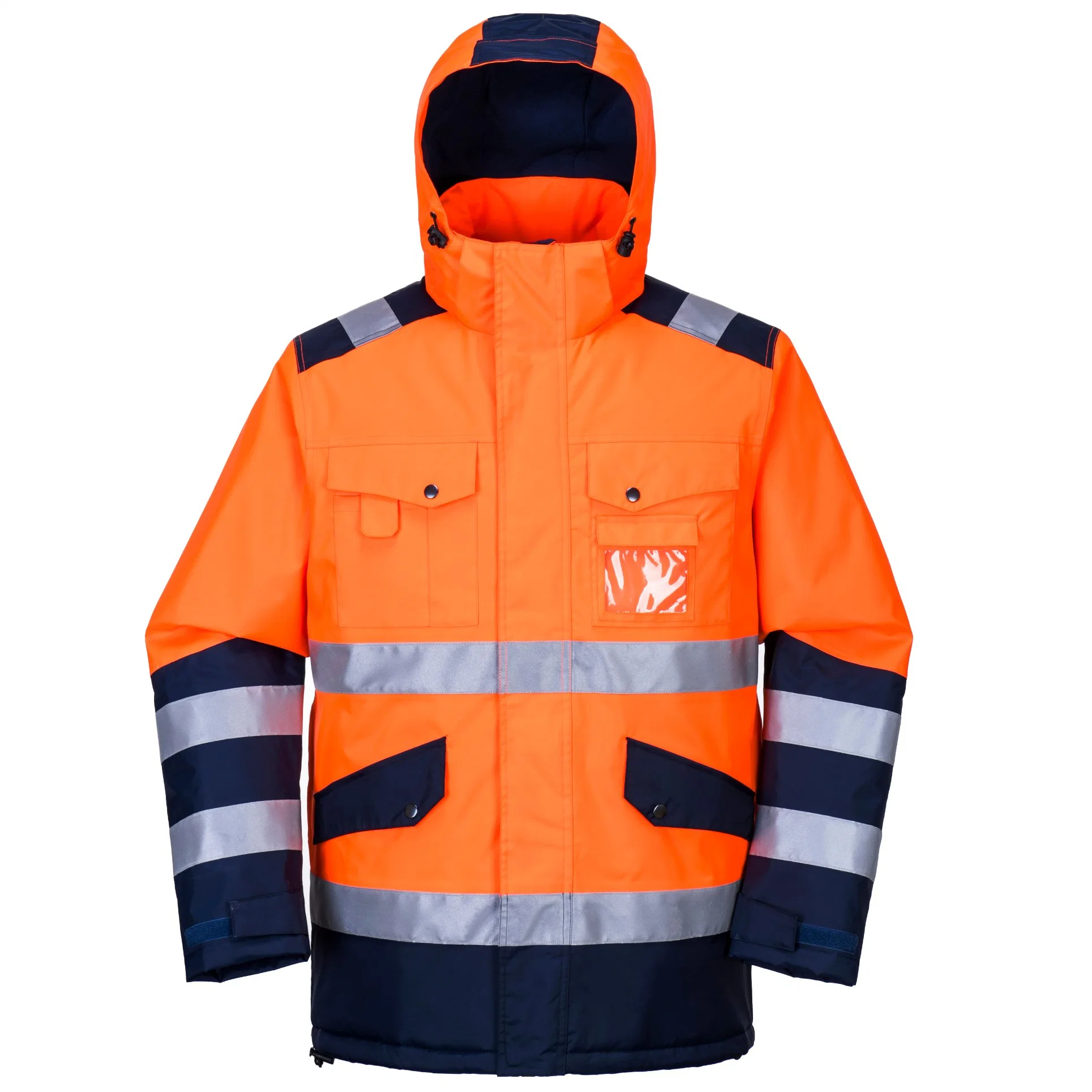 ملابس أمان عاكسة ذات نغمتين تبرز الجيوب الخارجية ذات الرؤية العالية سترة WorkWear