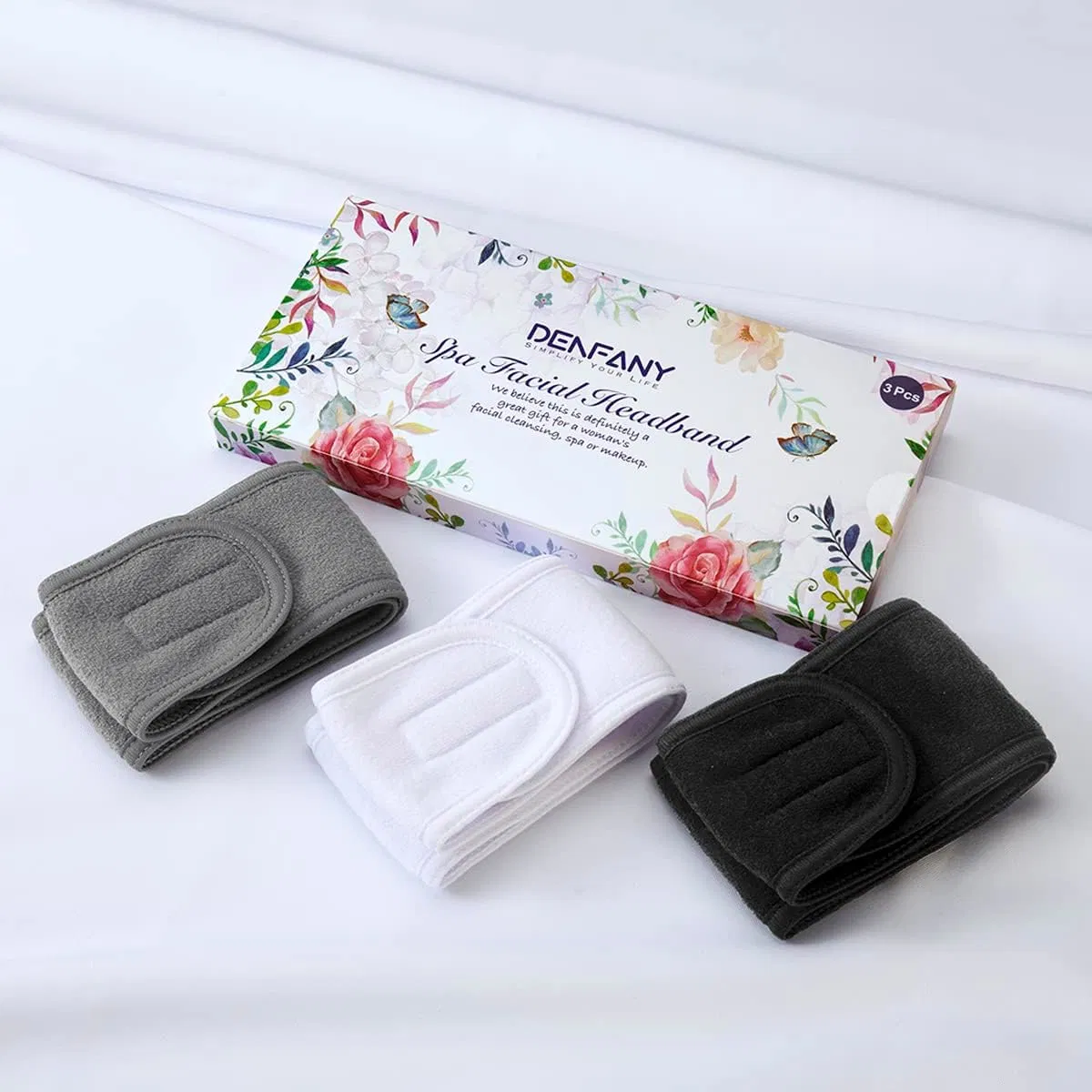 Commerce de gros microfibre sous étiquette privée forment des bandes de tête avec le logo de la bande de tête pour laver le visage Maquillage bandeau rose SPA