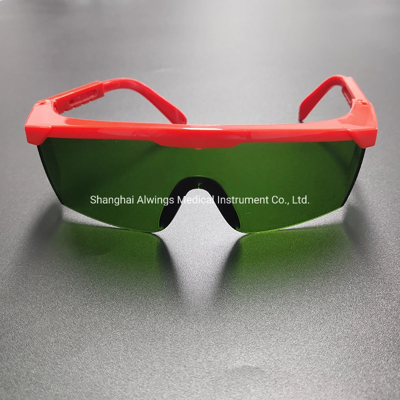 Gafas de seguridad de protección UV con patas ajustables de color rojo