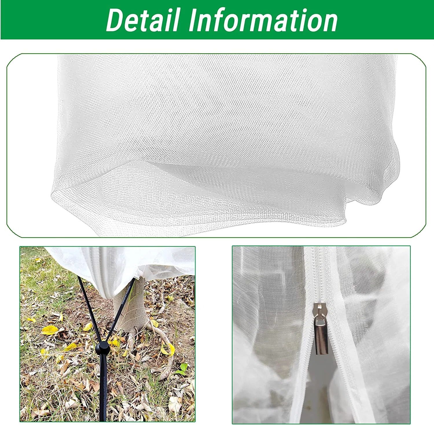 China Manufactory Wholesale/Supplier Fruit Nets Mesh Fruit Protector, Reusable Garden Mesh Bag with Drawstring, for Plants, Fruits, Vegetables, Green, White