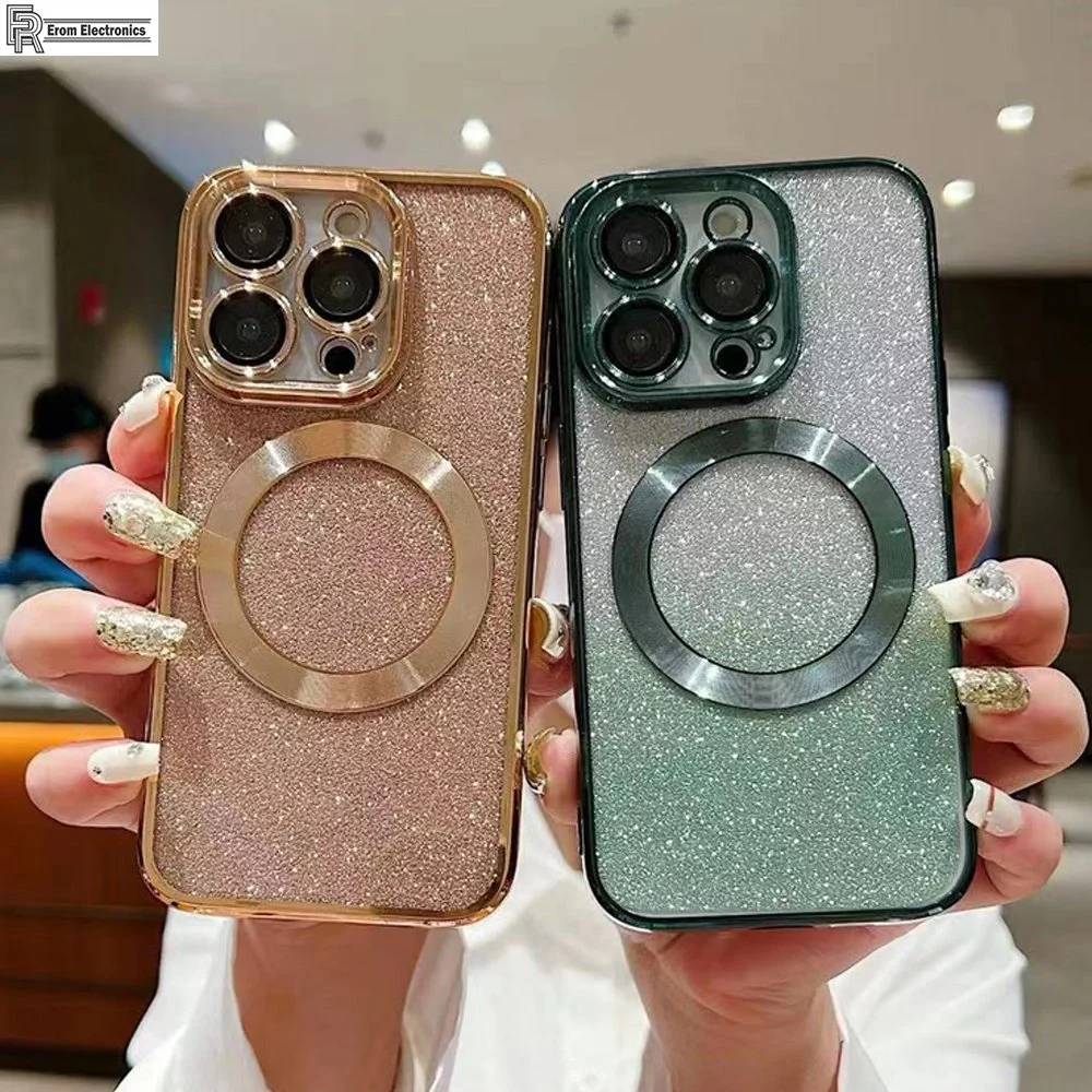 New Fashion Glitter Anti-Scratch Soft Cover TPU Phone Cover Colorful Magnetic Mobile Phone Case for iPhone 11 /12 /13promax