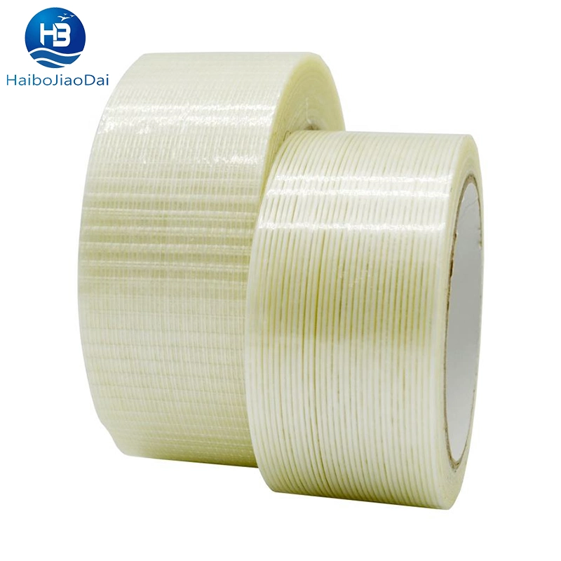 High Tensile Strength Industry Fixing Self Adhesive Cross Weave Bidirectional Straight Fiberglass Filament Tape