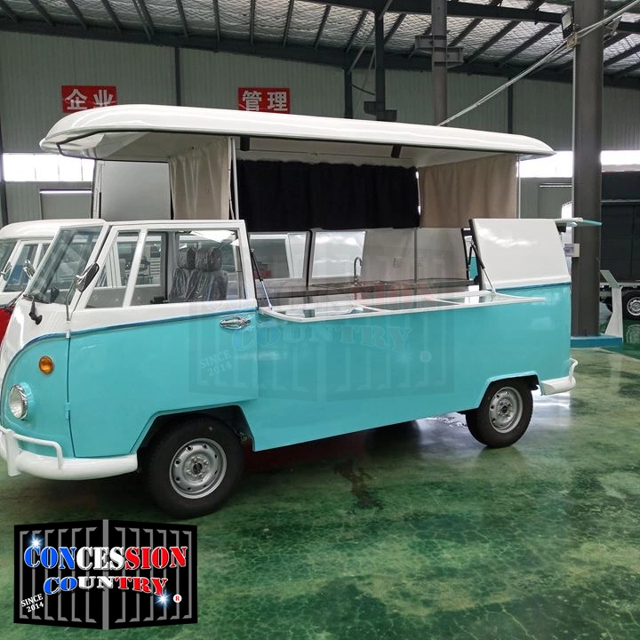 Geanlo China Custom Retro Camper Caravan Truck Mobile Hot Dog Food Trucks with Kitchen Mobile Kitchen Kombi Bus for Sale in Jamaica