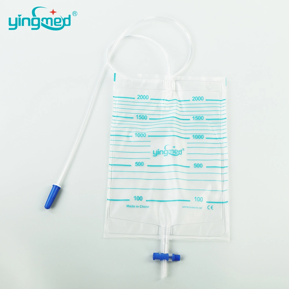 2000ml T Valve Pull Push Valve Economic Luxury Urinary Drainage Bag Urine Collection Bag Urine Collector Disposable Urine Bag