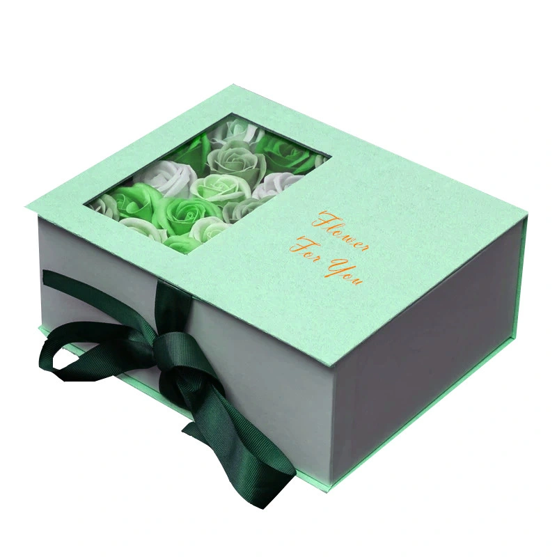 De cartón personalizadas de diseño floral con cinta de caja de regalo