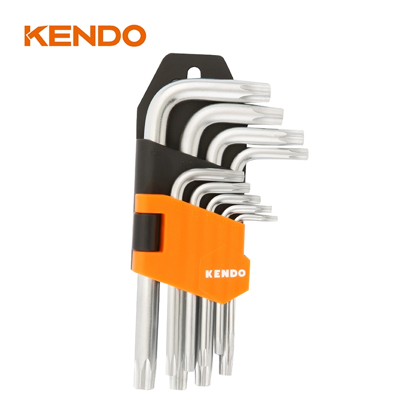 Kendo 9PC Standard Arm Long Arm Torx Key Set of Chrome Vanadium Steel Torx L-Keys