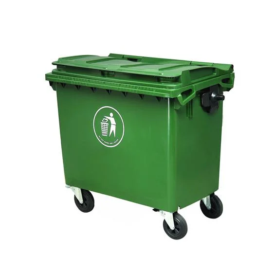 660 litro Bens móveis de lixo de plástico PE recipiente de lixo Assolador contentor