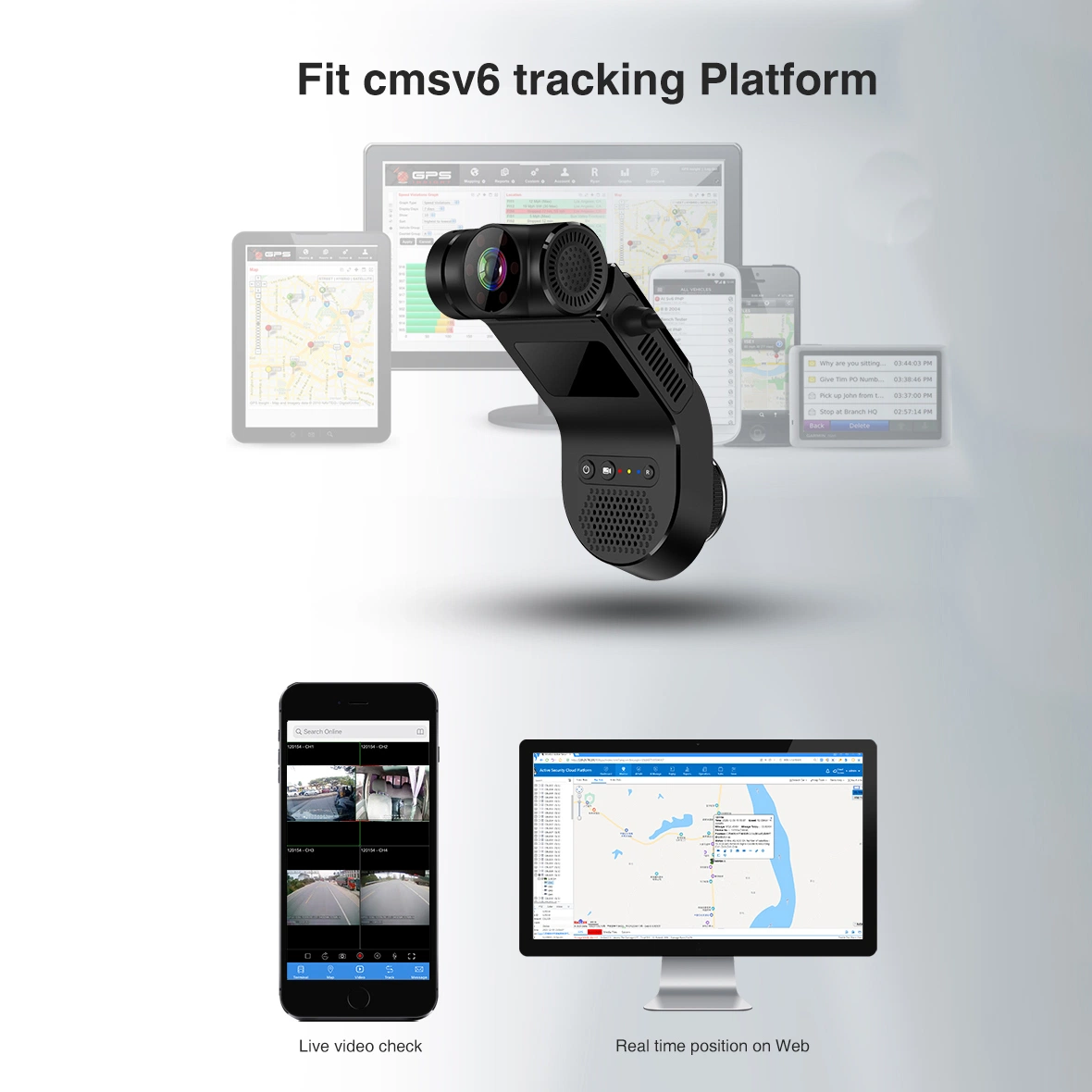GPS-Positionierung Videorekorder Auto Dash Cam 4G LTE Dashcam Front und Rear WiFi GPS Plattform APP Fleet Management Car DVR
