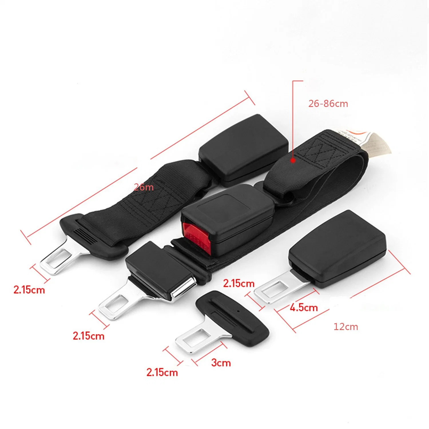 Extensión del cinturón de seguridad del automóvil extensión de la hebilla del cinturón de seguridad universal Tope de alarma de clip de extensión de hebillas automáticas para la mayoría de los modelos (2pcs)