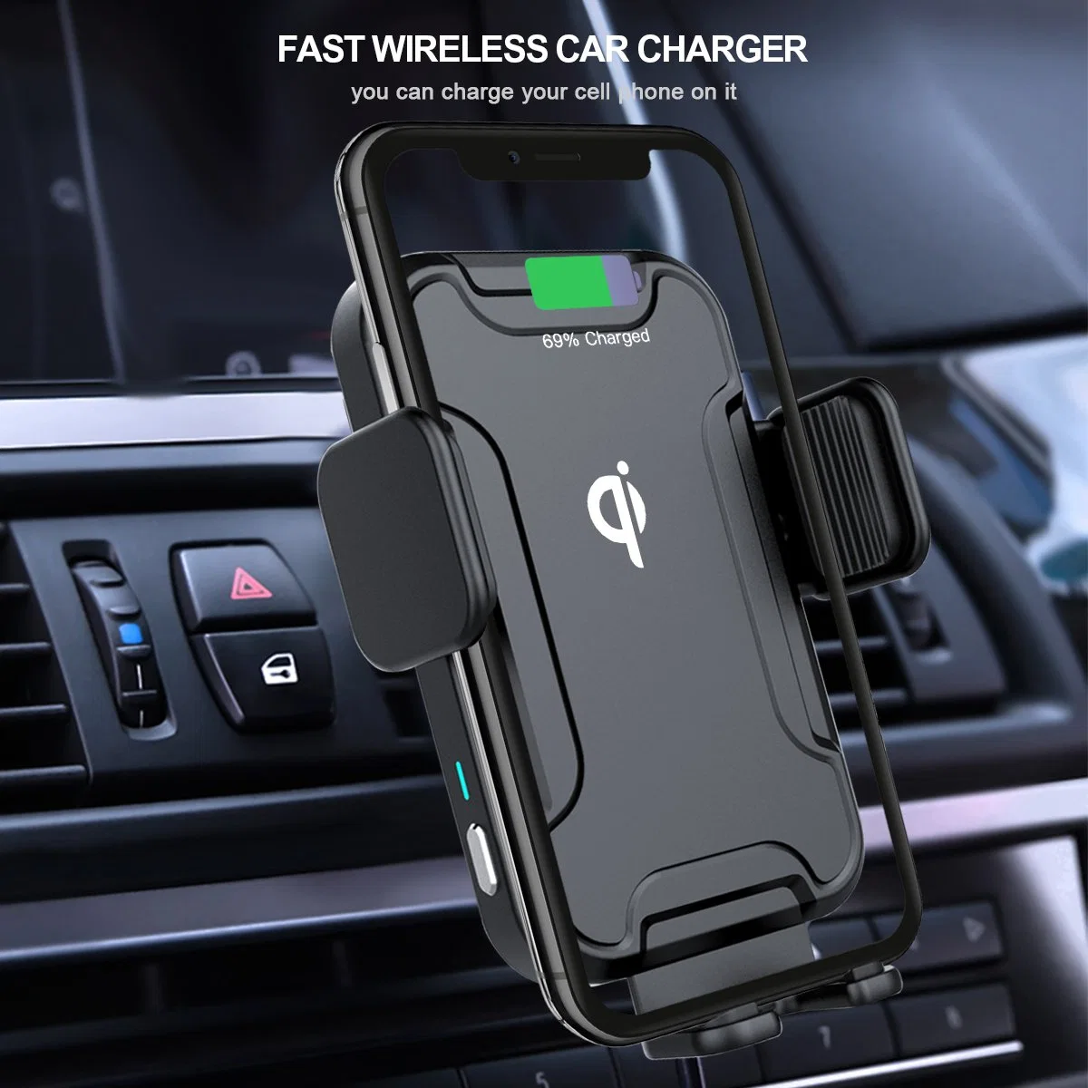 Wholesale Cell Phone Holder 15W Fast Kc Wireless Car Charger for Samsung