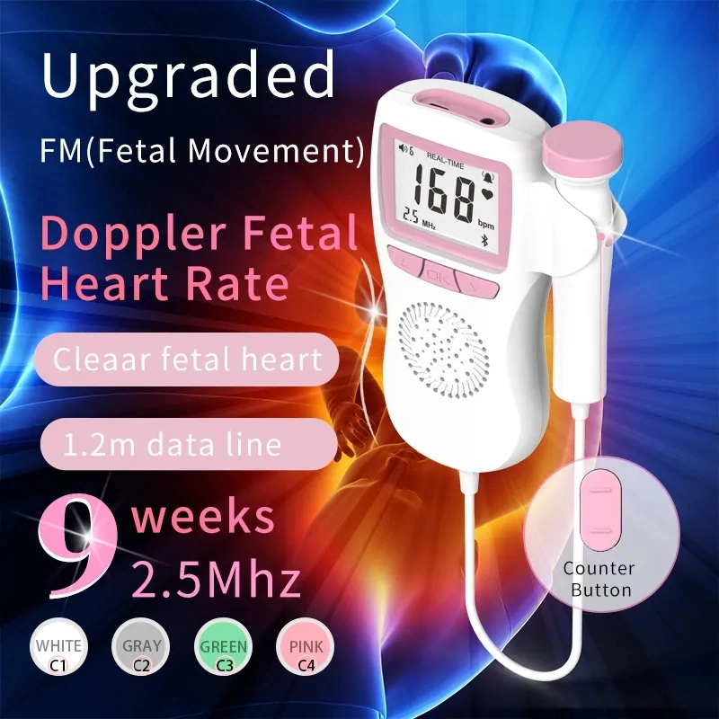 Household Portable Medical Pregnant Woman Use Ultrasound Sonar Doppler Fetal Heart Rate Monitor