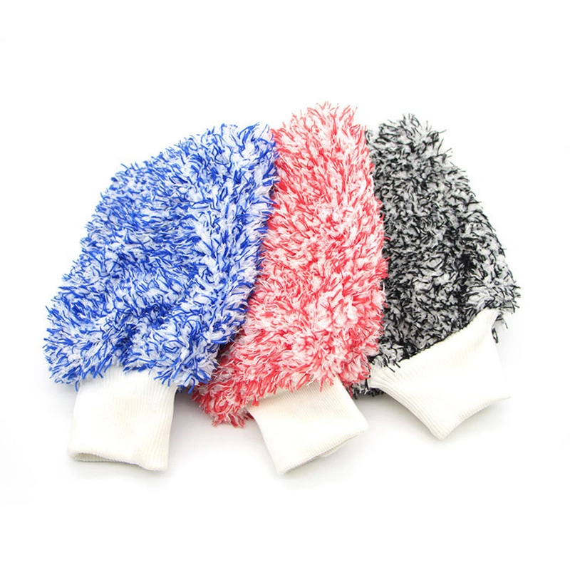 Free Samples Microfiber Car Wash Mitt Plush Cleaning Premium Scratch-Free Car Wash Gloves