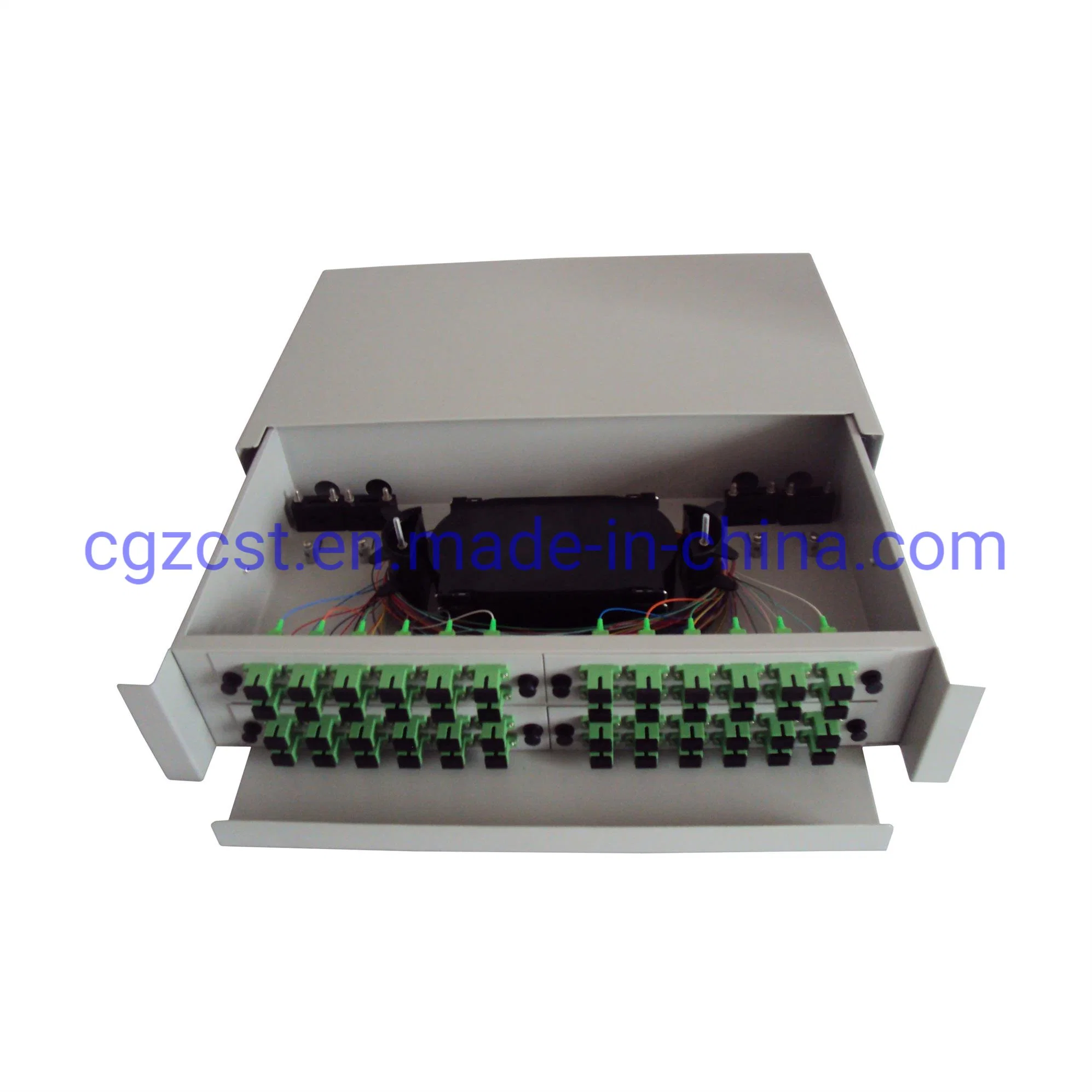 48 Fibers Metal Slidable Type Fiber Optic Patch Panel ODF with Front Cable Management Plate