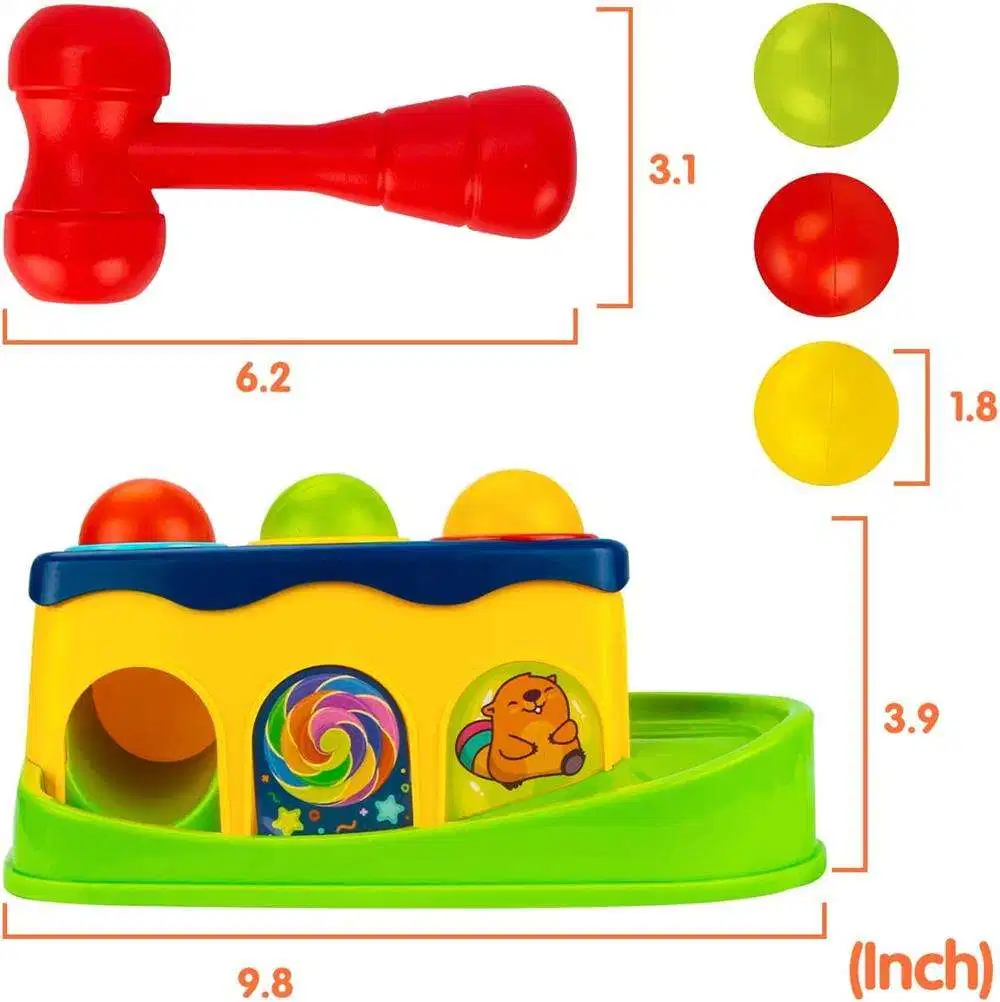 Hot Sale Kids Educational Plastic Knock Color Ball Toy Piling Platform Hammer Baby Toys for Kids