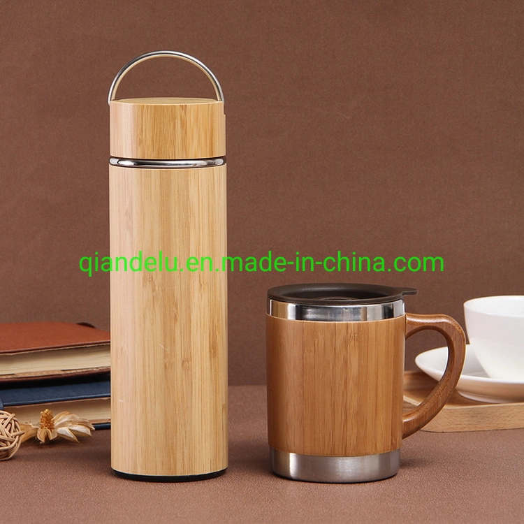 Wood Grain Double Wall Temperature LED Display Stainless Steel Insulated Tumbler Vacuum Flasks Wine Water Bottle Customized Coffee Cup Travel Mug