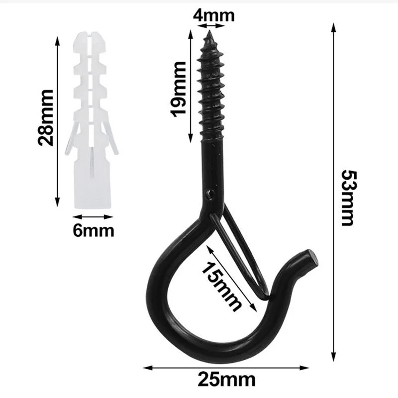 Outdoor String Light Hooks with Plastic Anchor Q Hanger Hooks