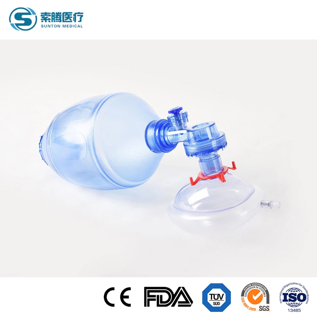 Sunton China ISO13485 Safety Standard Colored Removable Hook Rings High-Quality Emerfgency Care Function PVC Manual Resuscitator Supplier