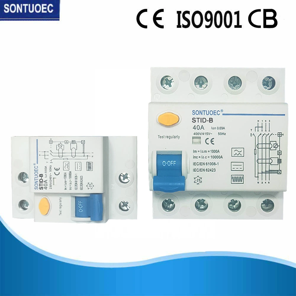 RCCB B Modelo 2p 4p disyuntor de corriente residual con Aprobaciones CE/CB