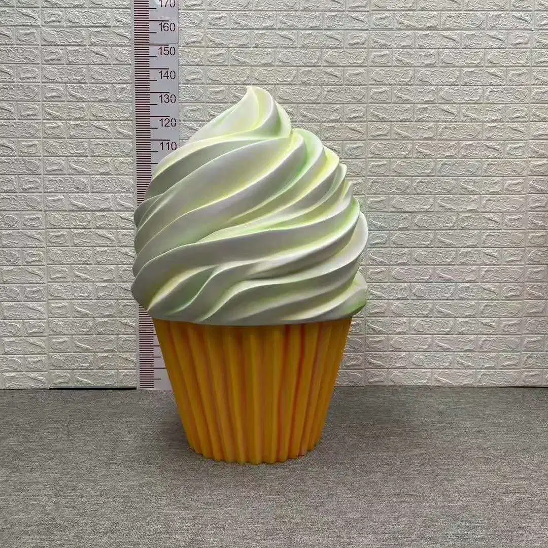 La resina de fibra de vidrio Cupcake personalizado cono de helado de la escultura a la venta