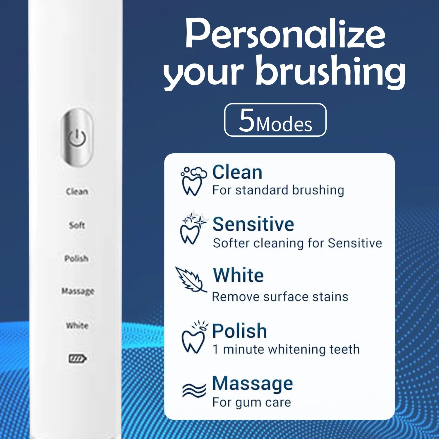 Fully Automatic Adult Whitening Male and Female Soft Brush Sonic Electric Toothbrush with CE Certificates