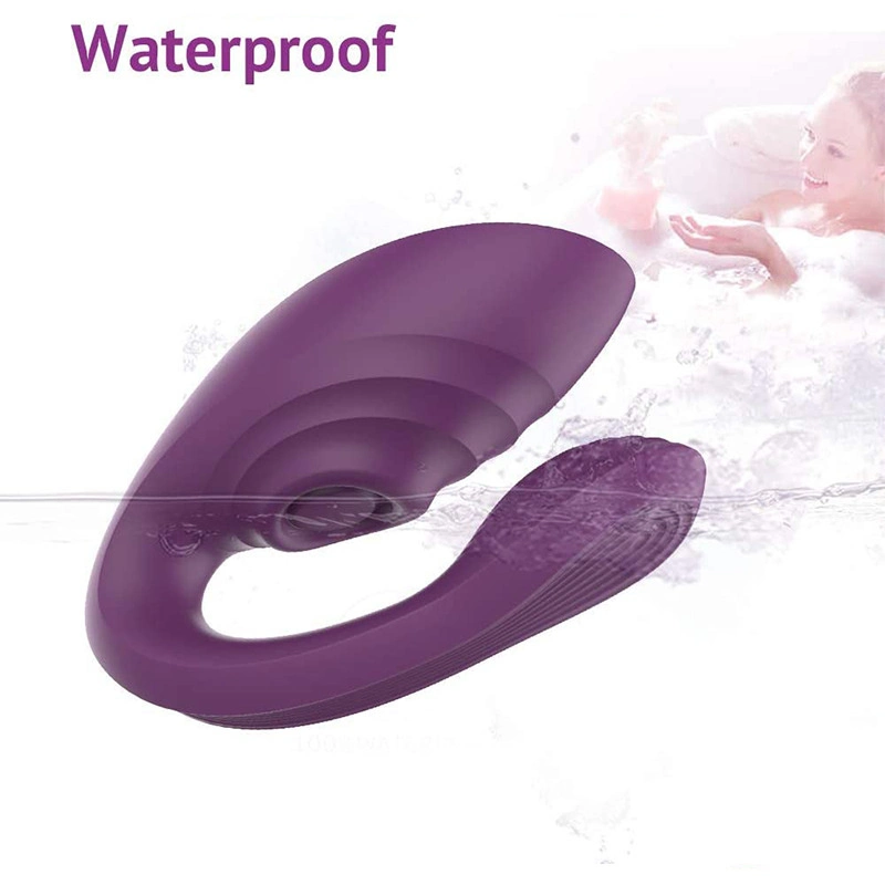 Control remoto inalámbrico portátil en forma de U Sexo vibrante consolador vibrador huevo Clitoral chupar par Masturbator