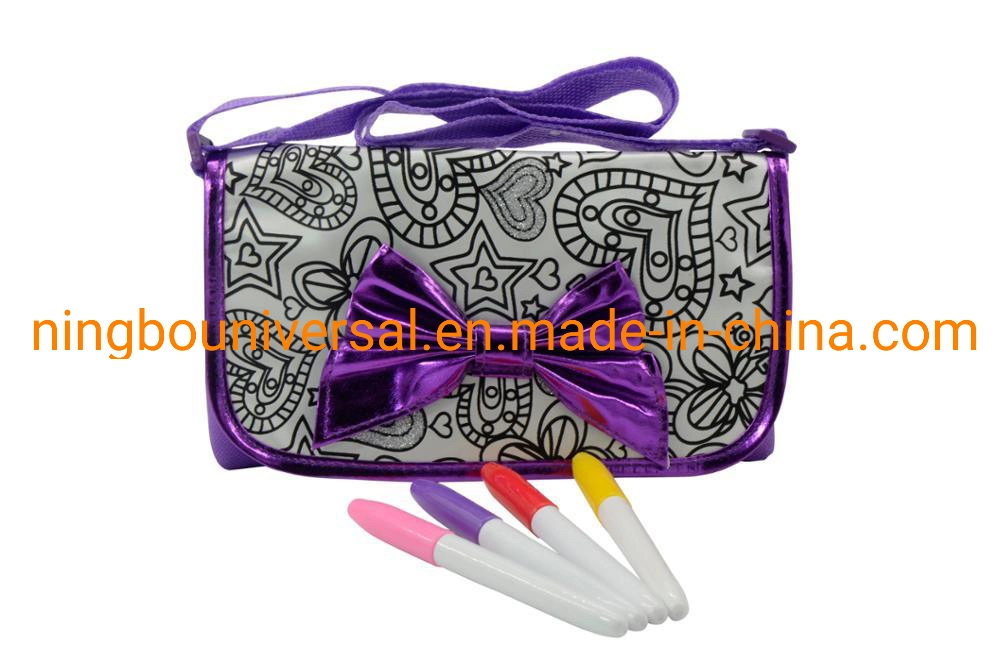 Fashion DIY Pink Painting Coloring Drawing School Shoulder Bag Kids