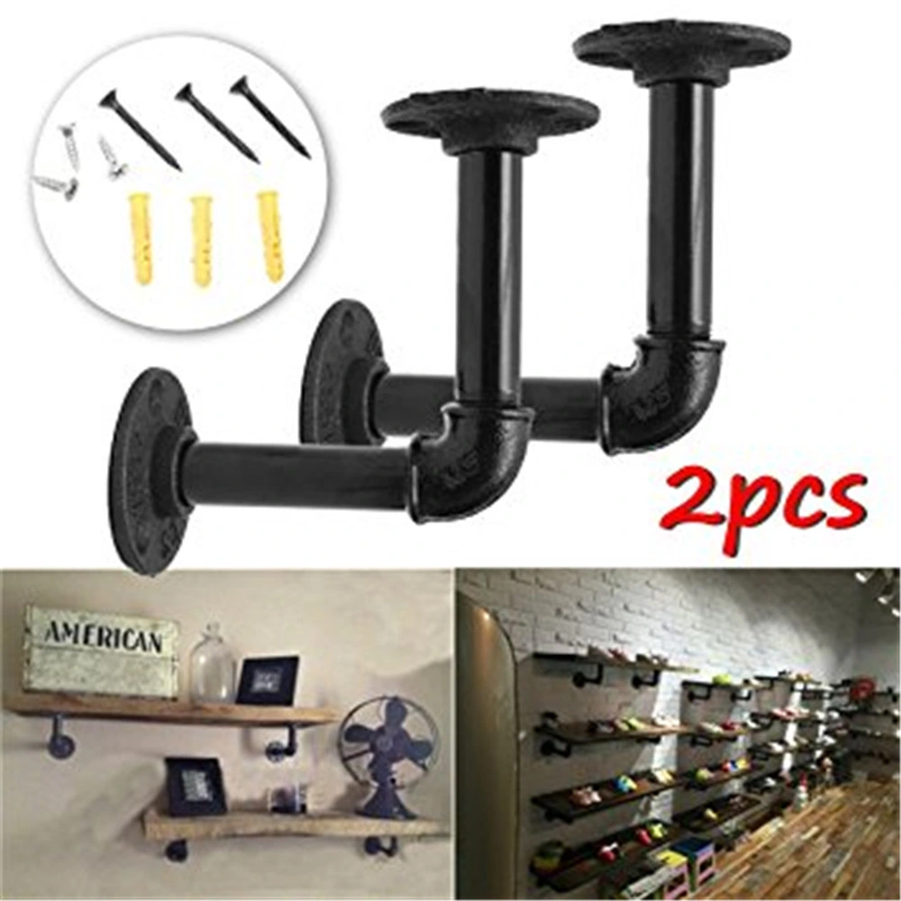 Los soportes de tubo de estantería rústica Industrial en la pared del tubo de bricolaje colgar soportes de estanterías de estantes flotantes Hardware soportes personalizados