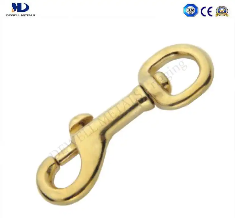 Professional Manufacturer Brass Plated Quick Swivel Snap Hook with Round Eye