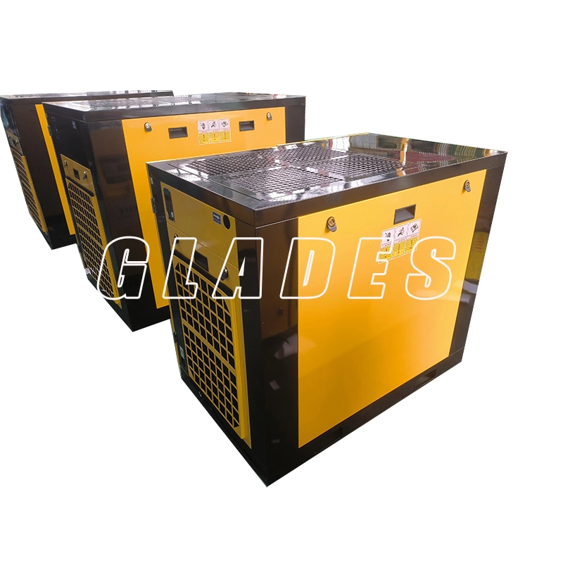 Equipamentos industriais sem óleo silencioso 7,5kw 11kw 15kw parafuso Ar Compressor com reservatório de Ar e Secador montado