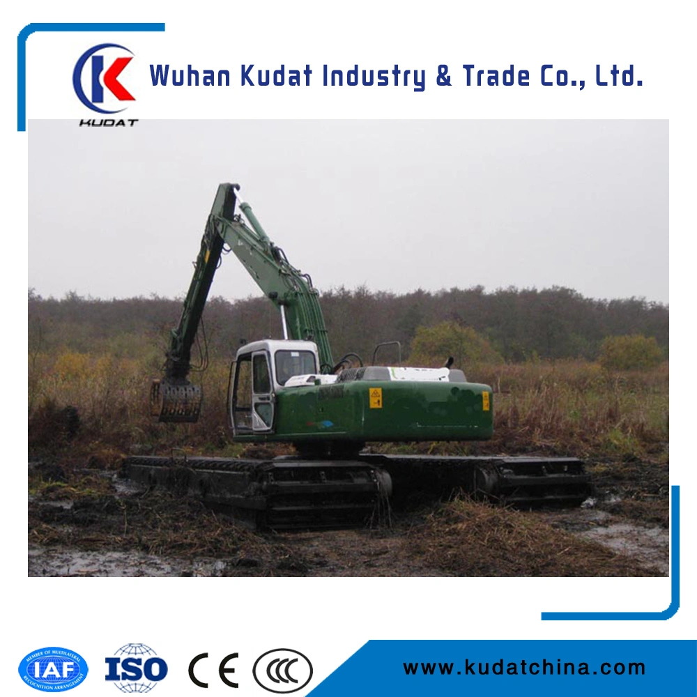 21tons Hydraulic Amphibious Excavators with Additional Side Pontoons and Swamp Pump (K210SD)