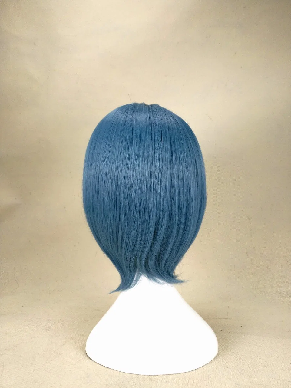 Anime Short Straight Hair Side Parting Blue Wig Student Cosplay Fluffy Realistic Synthetic Wig