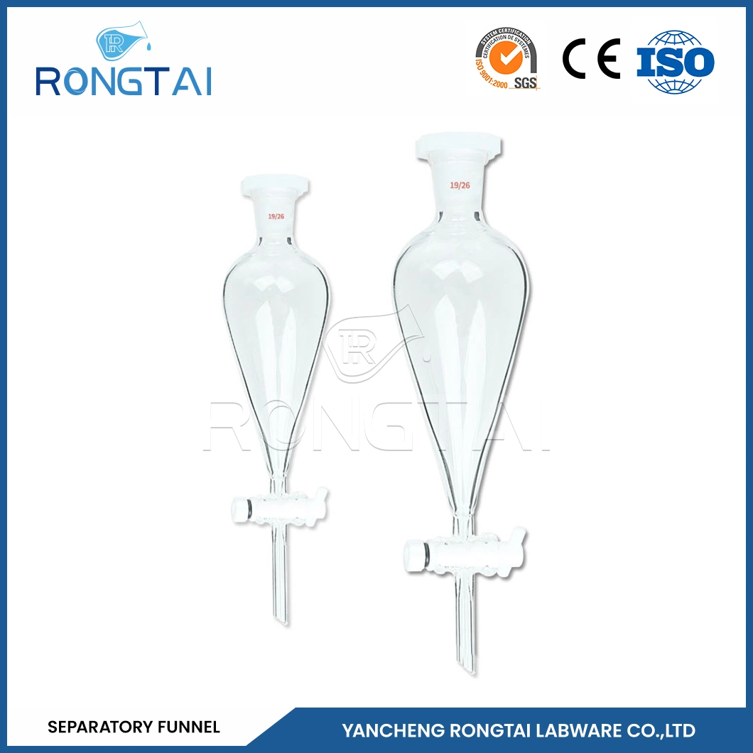 Rongtai Chemistry Lab Equipment Wholesaler Small Separatory Funnel China Separatory Funnels Vertical