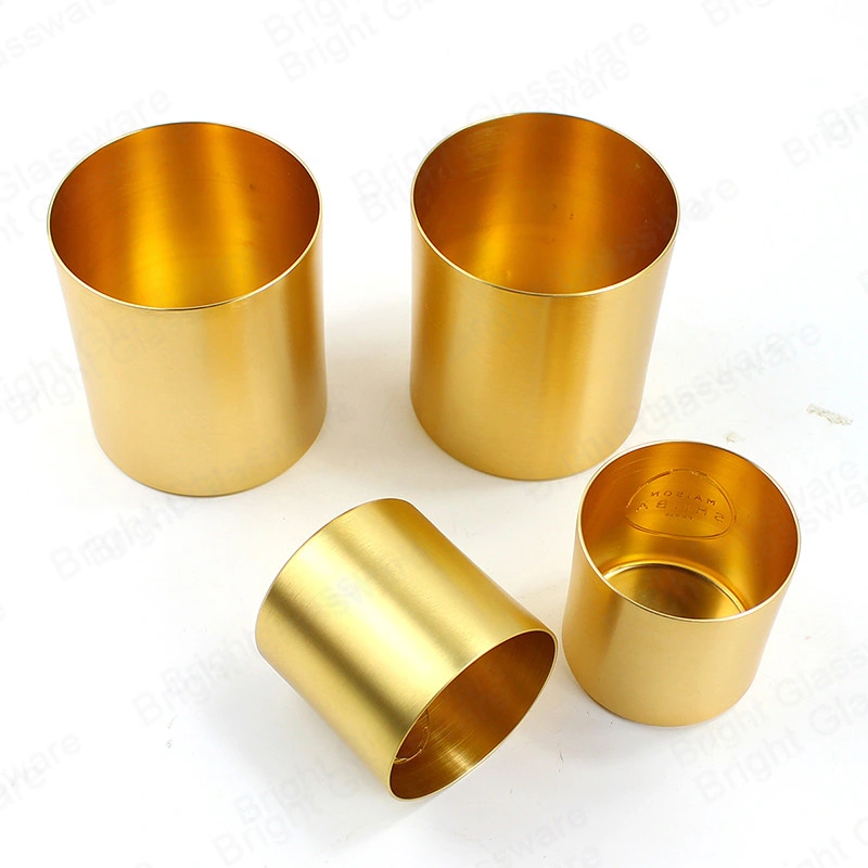 16 Oz Gold Metall Kerzenbehälter Aluminium Becher Tassen