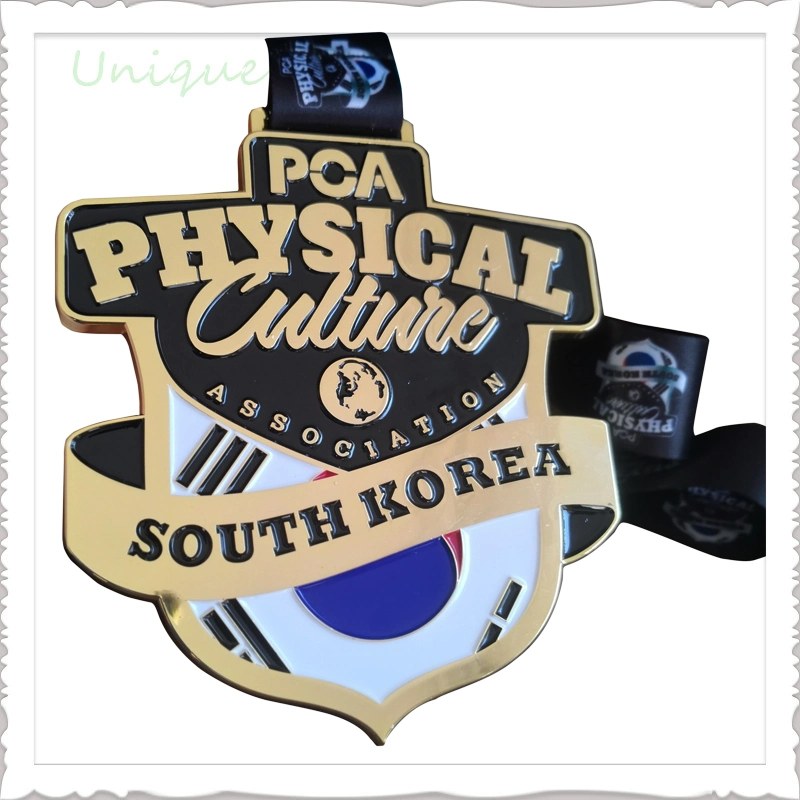 120mm 2D Gold Sport Gym Medaille, Mode billig kostenlose Probe Korean PCA Silber Medaille für Werbegeschenke