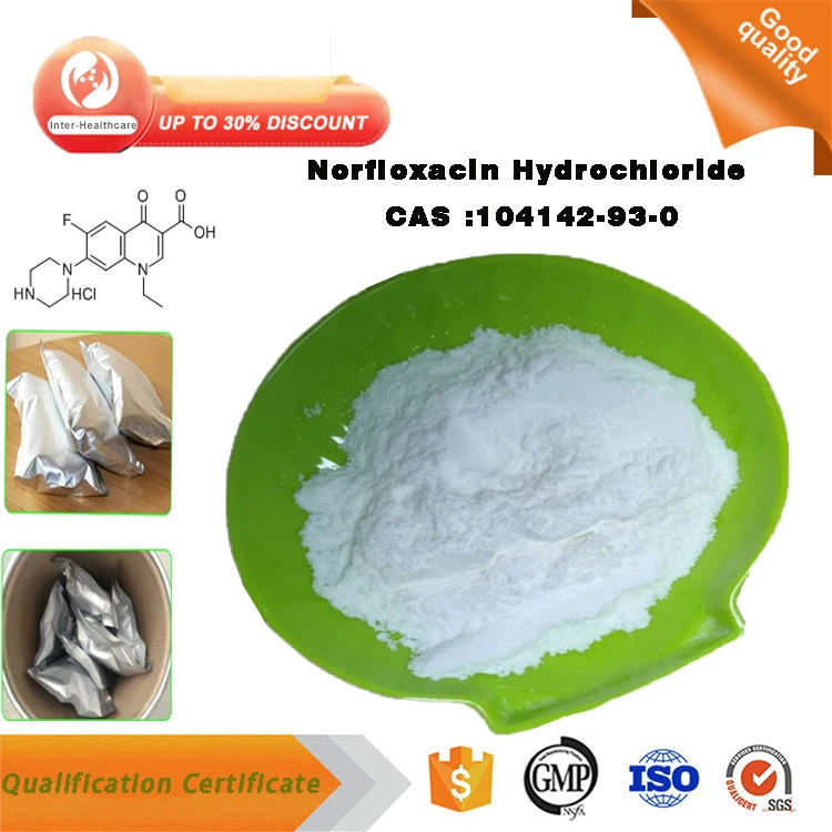 Fabrik Großhandel pharmazeutischer Rohstoff Norfloxacin Hydrochlorid/HCl Pulver CAS 104142-93-0 Norfloxacin