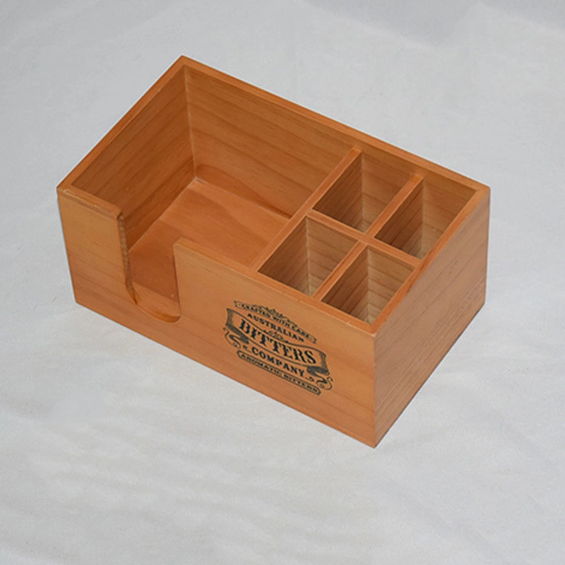 Wooden Table Condiment Caddy Table Bar Restaurant Napkin Straw Holder Tray Caddy