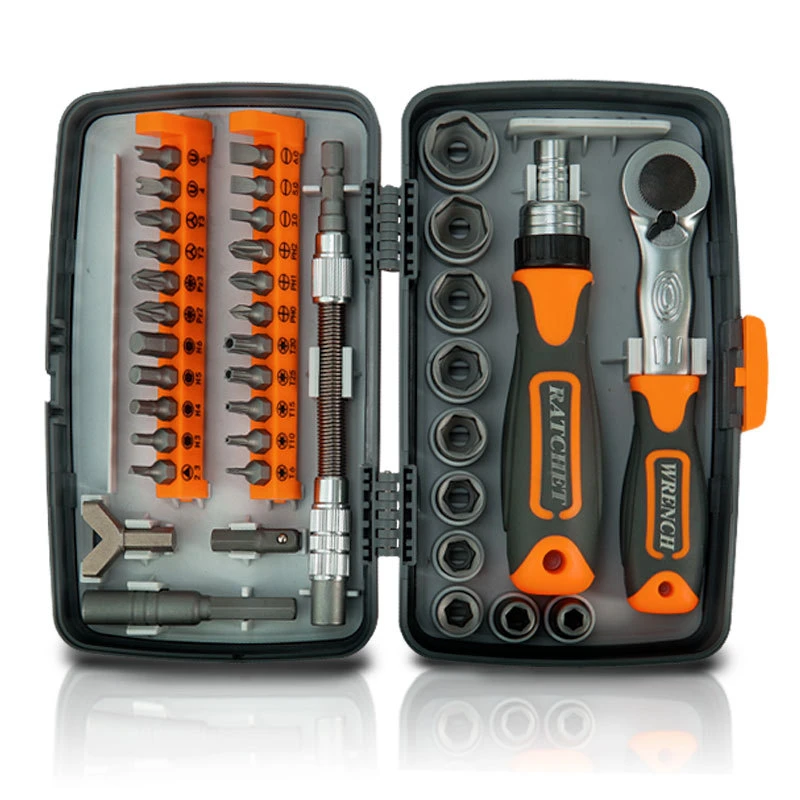 38 in 1 Ratchet Screwdriver Set Adjustable Socket Wrench Precision Bits with Two-Way Rotary Handle Household Tool Kits Multi-Function Screwdriver Set
