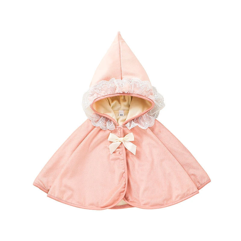 Baby Infant Girls Tops Winter Warm Coat Outerwear Cloak Toddler Jacket Kids Clothes Top Pink Poncho