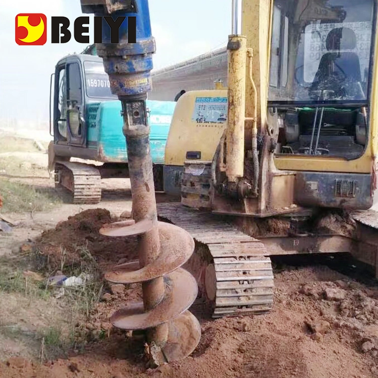 Hot Sale Beiyi Brand Hydraulic Earth Auger Post Hole Digger Hydraulic Auger Drive with Drill for Hole Drilling