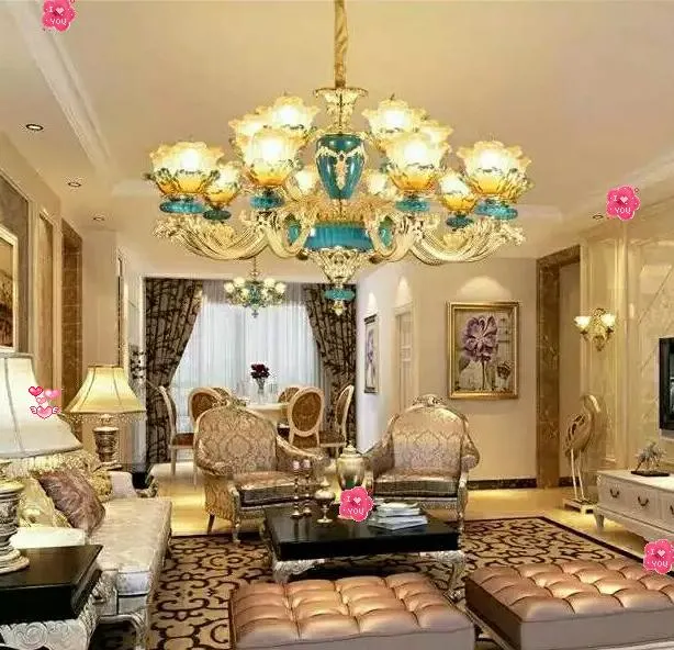 Franch Style Golden Zinc Alloy Chandelier Light