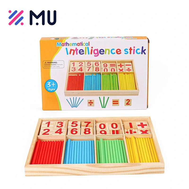 Montessori Mathematische Pädagogische Baby Spielzeug Zählen Sticks Bausteine Box Holzspielzeug