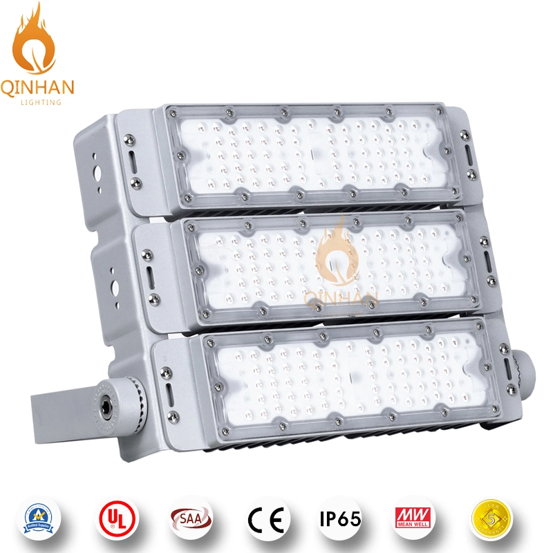 150lm/W 100W IP65 Waterproof LED Tunnel Flood Light Fixture for Outdoor Square Garden Park Aquarium Tennis Court High Mast Aquarium Lighting