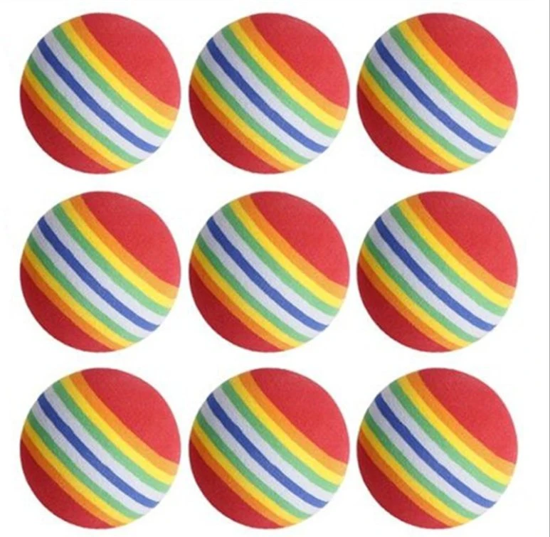 EVA Pet bola de espuma de Rainbow Cat coloridas bolas saltarinas perro masticar la bola de juguete