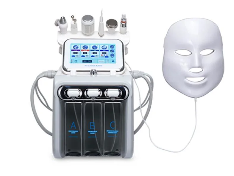 7 en 1 Equipo multifuncional de salón de belleza con LED de microdermabrasión Máscara facial