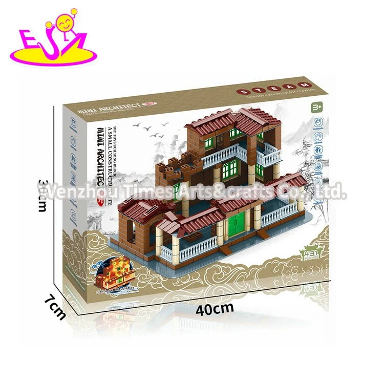 Girls Educational Building Blocks Cottage Construction Bricks Toys with Light P13A554