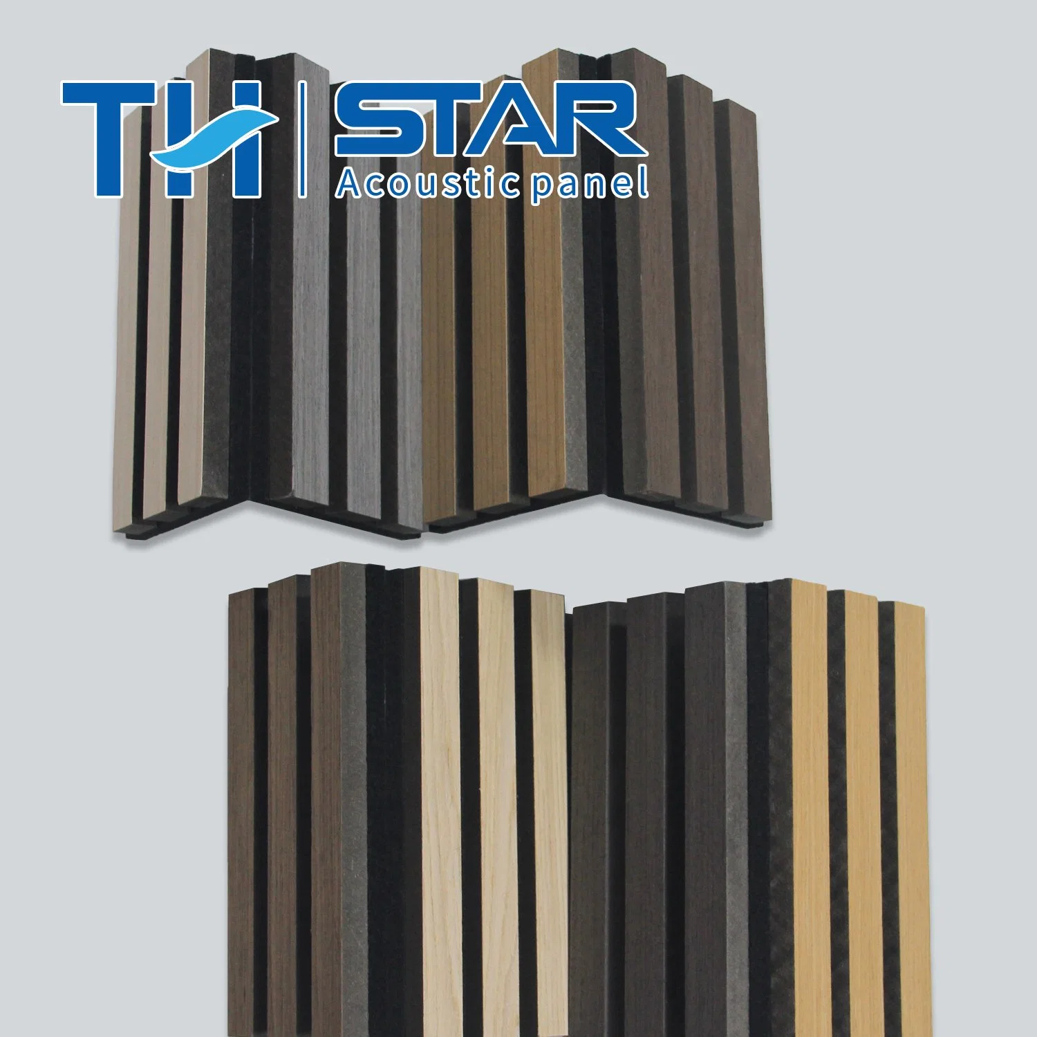 Building Indoor Sound Absorbing MDF Fluted Ceiling Tiles Strip Wooden Slatted Wood Acoustic Panel