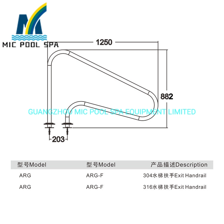 Above Ground Swimming Pool Equipment Stainless Steel Handrail Accessories