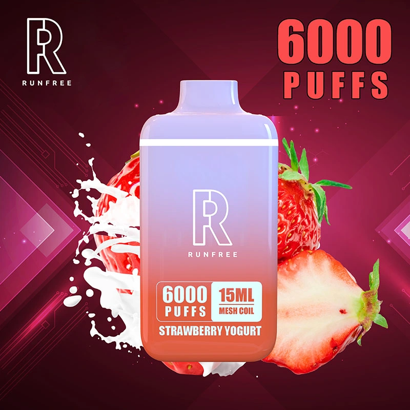 Comercio al por mayor de Vape Runfree pluma 6000 sabores de frutas de bolitas de Venta caliente la víspera de Navidad Regalo Vapes E cigarrillo vaporizador recargable Pod Pipa mejor E CIGS