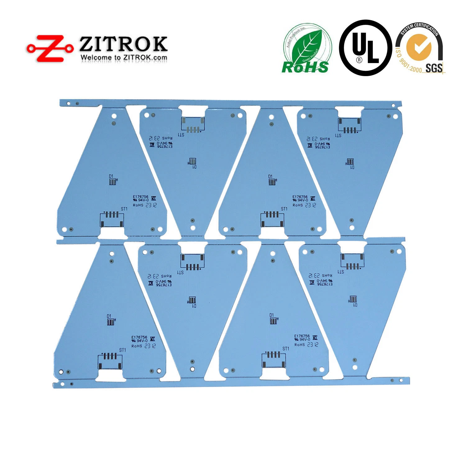 Aluminum PCB, Alu Metal Core 1.0mm Thickness Thermal Conductivity 1.0W, Electronics PCB Manufacturing